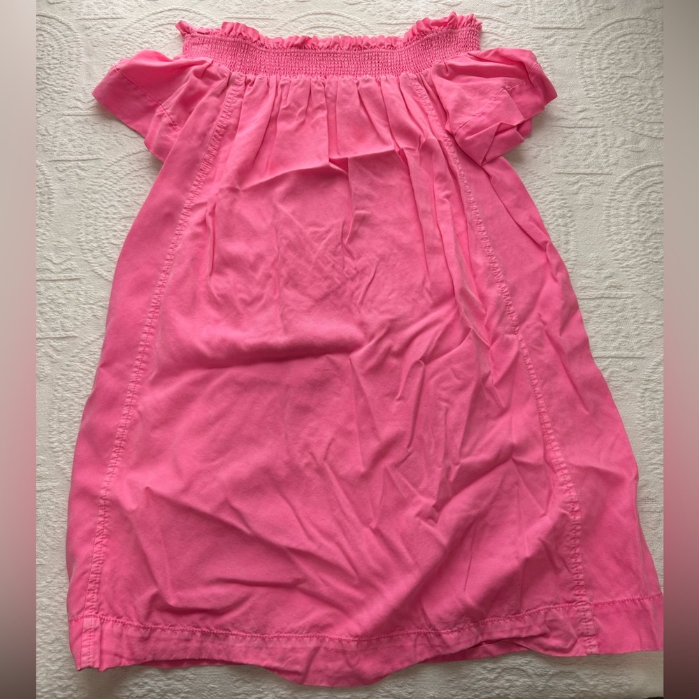 Vineyard Vines Vibrant Pink Smocked off the shoulder dress